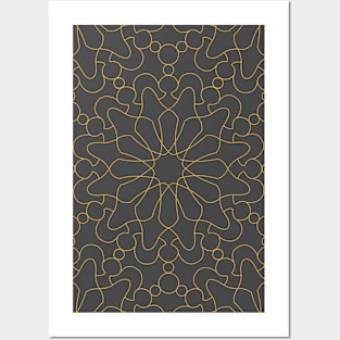 Floral curved pattern design Posters and Art